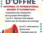AVIS D'APPEL D'OFFRES NATIONAL ET INTERNATIONAL OUVERT N° 01/UME/2024
